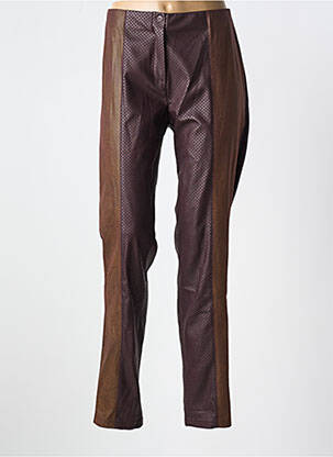 Pantalon slim taille élastique taille normale marron GUY DUBOUIS femme