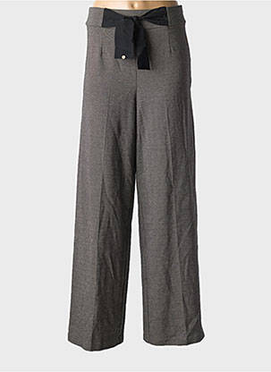 Pantalon flare taille à pinces taille haute gris SURKANA femme