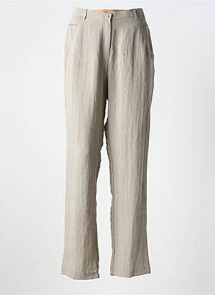 Pantalon droit taille à pinces taille haute gris JEAN GABRIEL femme