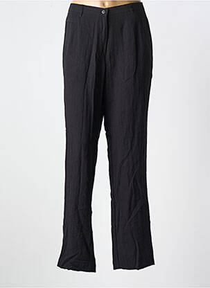 Pantalon droit tissage crêpe taille normale noir JEAN GABRIEL femme