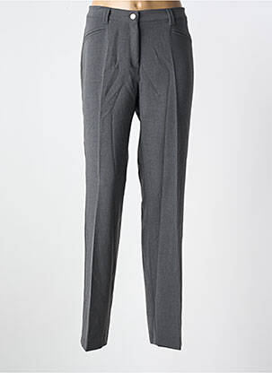 Pantalon chino fermeture zippée sous rabat boutonné taille haute gris DIVAS femme