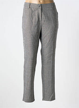 Pantalon chino fermeture zippée sous rabat boutonné taille haute gris FRED SABATIER femme