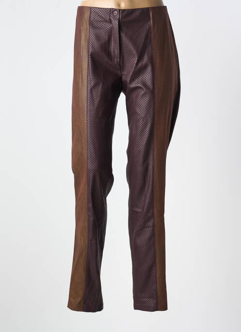 Pantalon slim taille élastique taille normale marron GUY DUBOUIS femme