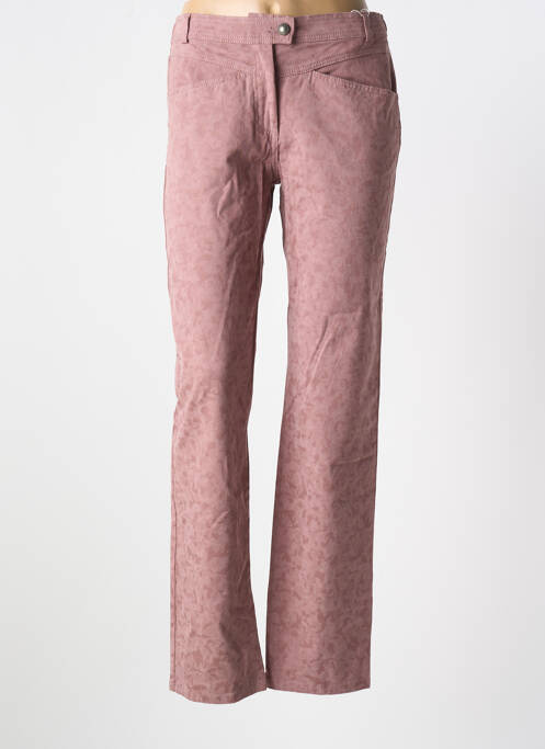 Jeans coupe droite stretch taille normale rose EL INTERNATIONALE femme