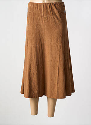 Jupe mi-longue coupe évasée marron CONCEPT K femme