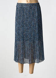 Jupe mi-longue taille normale bleu COULEURS DU TEMPS femme