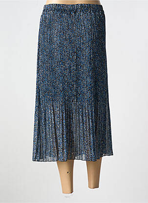 Jupe mi-longue stretch bleu COULEURS DU TEMPS femme