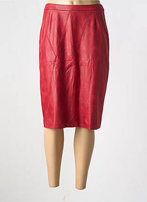 Jupe mi-longue taille à pinces rouge JEAN DELFIN femme