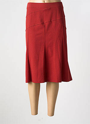 Jupe mi-longue stretch orange GUY DUBOUIS femme