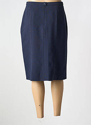 Jupe mi-longue taille à pinces bleu GUY DUBOUIS femme