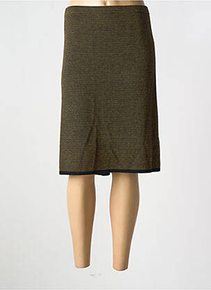 Jupe mi-longue coupe droite jaune PLURIELLES femme