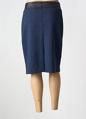 Jupe mi-longue coupe droite bleu GUY DUBOUIS femme