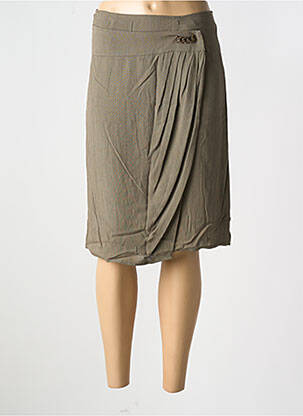 Jupe mi-longue coupe droite vert JEAN DELFIN femme