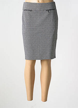 Jupe mi-longue taille à pinces noir PLURIELLES femme