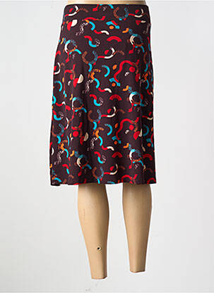 Jupe mi-longue stretch marron SURKANA femme