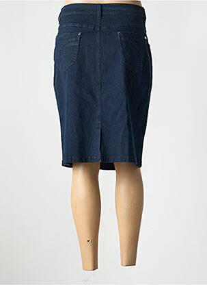 Jupe mi-longue stretch bleu MARBLE femme