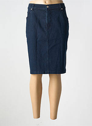 Jupe mi-longue bleu MARBLE pour femme