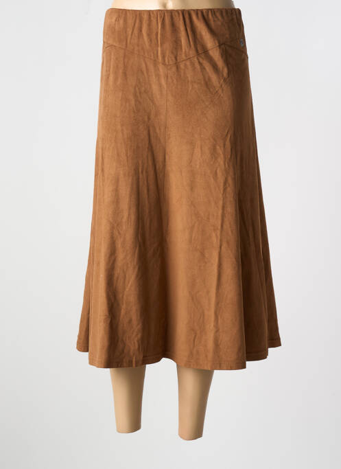 Jupe mi-longue coupe évasée marron CONCEPT K femme