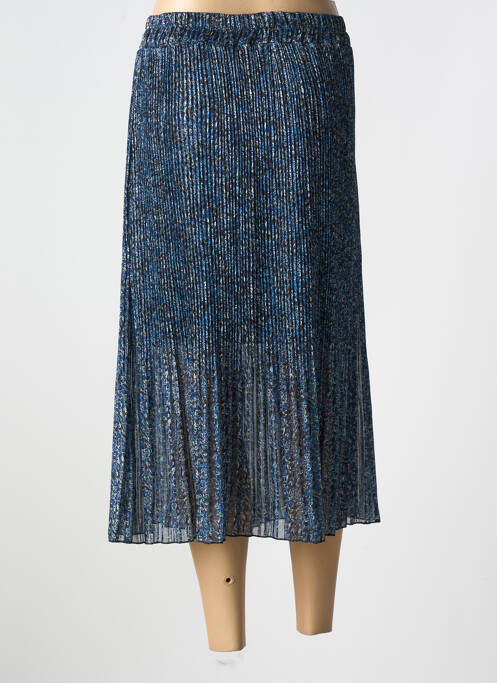 Jupe mi-longue bleu COULEURS DU TEMPS pour femme