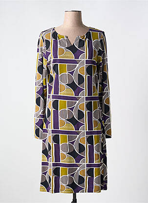 Robe mi-longue manches longues manches longues violet AGATHE & LOUISE femme