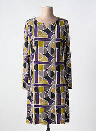 Robe mi-longue manches longues manches longues violet AGATHE & LOUISE femme