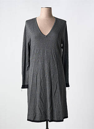 Robe mi-longue manches longues manches longues gris MARBLE femme