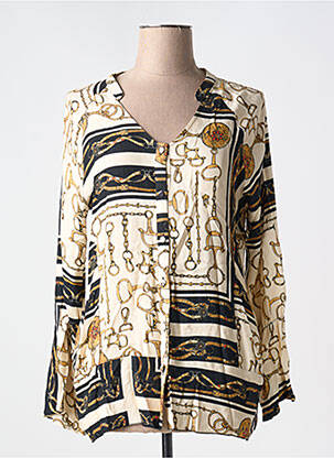 Chemisier tissage crêpe manches longues beige FRED SABATIER femme