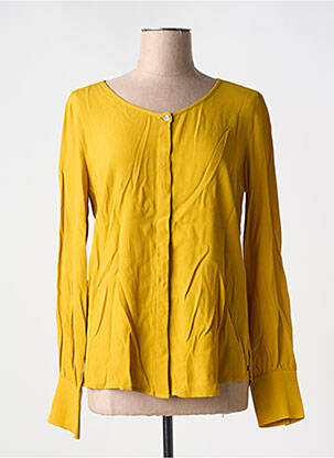 Chemisier coupe cintrée manches longues jaune SURKANA femme