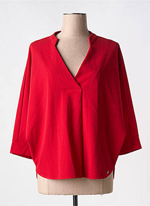 Blouse manches 3/4 manches 3/4 rouge DANIELA COOL femme