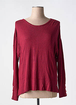 Pull tissage chiné manches longues rouge AGATHE & LOUISE femme