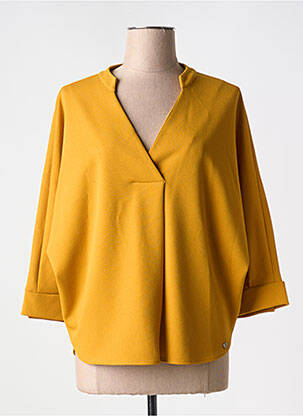 Blouse manches 3/4 manches 3/4 jaune DANIELA COOL femme