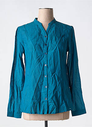 Chemisier coupe cintrée manches longues bleu JAC JAC femme