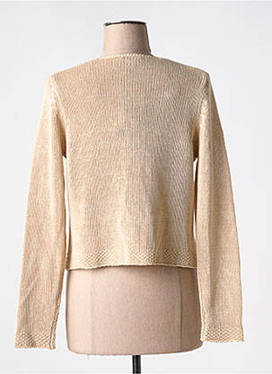 Gilet manches longues col rond beige MARBLE femme