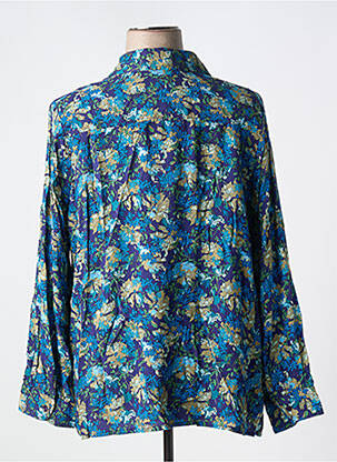 Chemisier imprimé fleurs manches longues bleu AGATHE & LOUISE femme