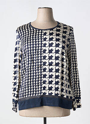 Blouse col rond manches longues bleu MERI & ESCA femme