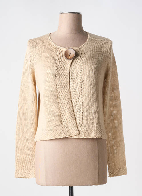 Gilet manches longues beige MARBLE pour femme