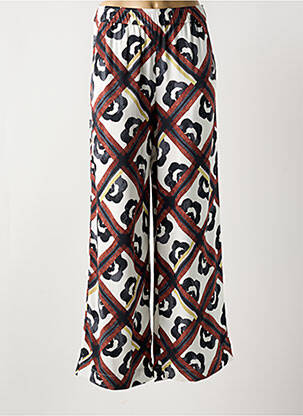 Pantalon large tissage popeline taille haute marron ESPRIT femme
