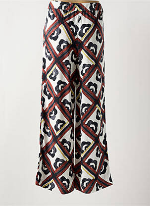 Pantalon large tissage popeline taille haute marron ESPRIT femme
