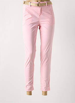Pantalon chino tissage popeline taille normale rose ESPRIT femme