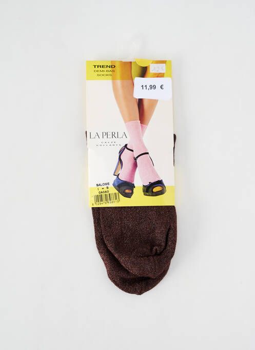 Chaussettes stretch marron LA PERLA femme
