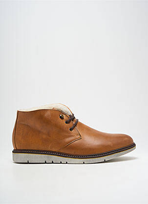 Bottines/boots matière lisse bout rond marron BECOOL homme