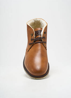 Bottines/boots matière lisse bout rond marron BECOOL homme