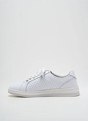 Baskets matière lisse talon plat jusqu'à 3cm blanc LA BOTTINE SOURIANTE femme