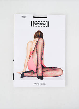 Collants imprimé fantaisie noir WOLFORD femme