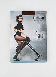 Collants tissage transparent marron WOLFORD femme