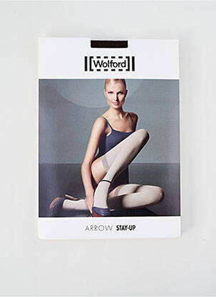 Bas imprimé fantaisie marron WOLFORD femme
