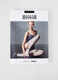 Bas imprimé fantaisie marron WOLFORD femme