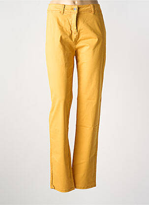 Pantalon chino fermeture zippée sous rabat boutonné taille normale jaune WOMENS BEST femme