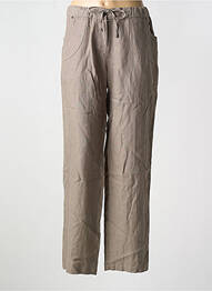 Pantalon droit tissage crêpe taille normale marron MERI & ESCA femme