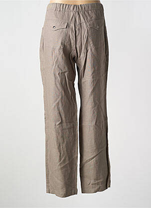 Pantalon droit tissage crêpe taille normale marron MERI & ESCA femme